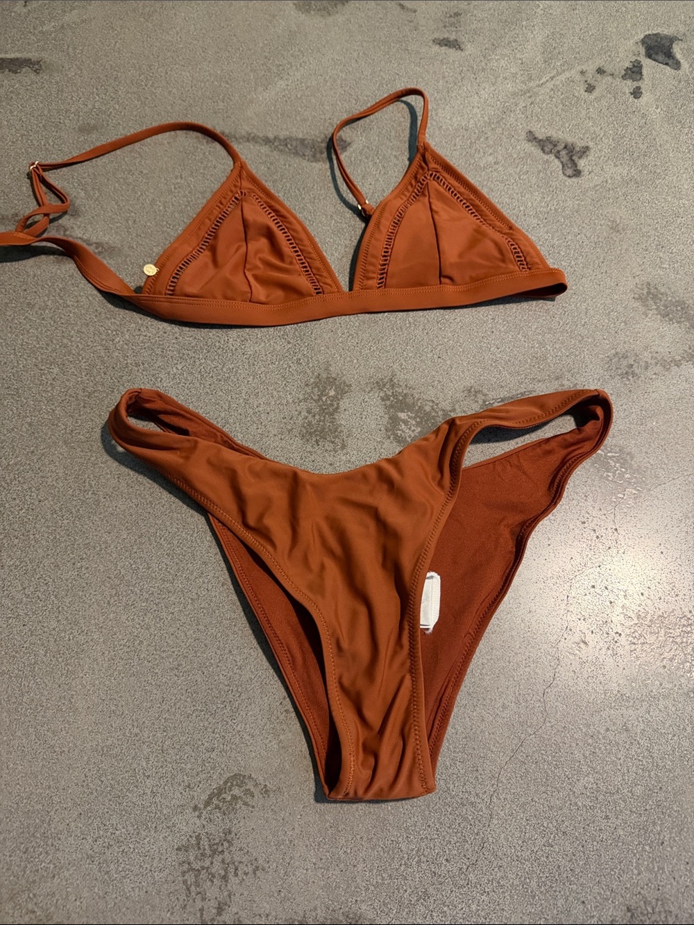 Triangle Bikini Set in Rust Brown